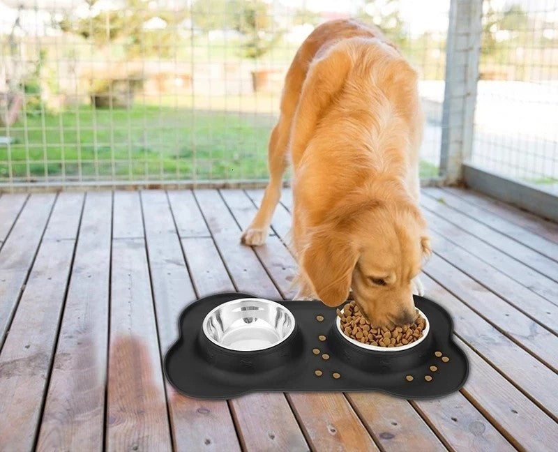 Dual Dog Bowl Silicone Tray