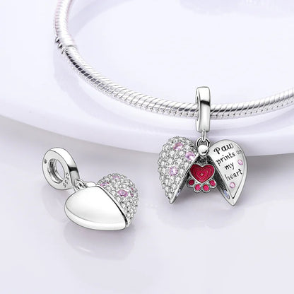 Hold Heart Silver Charm